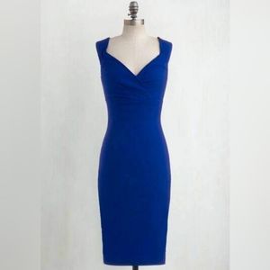 Lady Love Song Sheath Dress in Sapphire